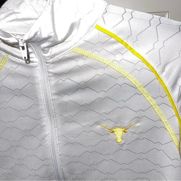 Lija Texas Longhorn Half Zip White and Yellow Small - Picture 3 of 8